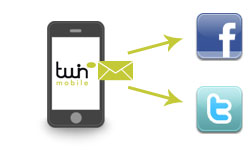 Ahora puedes compartir en Facebook más fácil, comparte fotos en Facebook, publica textos... publicar en Twitter y Facebook es más rápido y sencillo con twinMobile